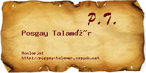 Posgay Talamér névjegykártya